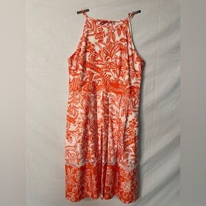 Eliza J (Nordstrom) Floral Orange and White Women's Dress feminine & romantic